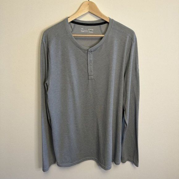 Mens Under Armour Threadborne Gray Long Sleeve Tee T-Shirt‎ Size XL EUC - Picture 1 of 2